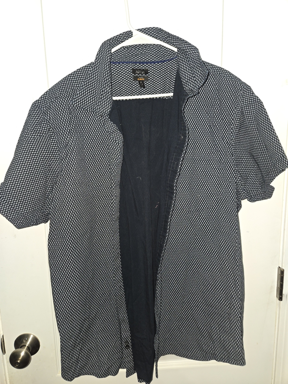 Apt. 9 Men’s Navy Diamond-Pattern Short Sleeve Jacket